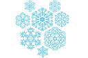Sjablonen met sneeuw en vorst - Acht sneeuwvlokken