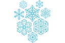 Pochoirs avec motifs de Noël - Huit flocons de neige III