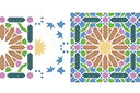 Muursjablonen met herhalende patronen - Alhambra 02b
