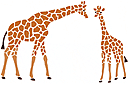 Pochoirs pour animaux - vente en petits lots - Deux girafes. Paquet de 4 pièces.