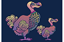 Sjablonen met dieren - Twee dodo's