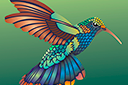 Sjablonen met dieren - Kolibrie met een staart