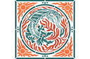 Draken sjablonen - Draken Art Nouveau