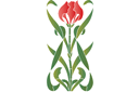 Stencils met tuin- en veldbloemen - Tulp Art Nouveau