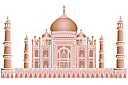 Sjablonen met herkenningspunten en gebouwen - Taj Mahal