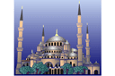 Sjablonen met herkenningspunten en gebouwen - Blauwe Moskee