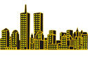 Sjablonen met herkenningspunten en gebouwen - Skyline van Manhattan 1