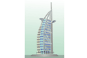 Sjablonen met herkenningspunten en gebouwen - Burj Al Arab