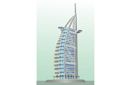 Pochoirs avec des points de repère et des bâtiments - Burj-al-Arab