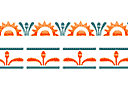 Sjablonen met klassieke randen - Zon en bloemen