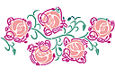 Stencils met tuin- en wilde rozen - Rozenrand