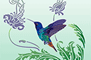 Pochoirs avec des animaux - Panneau Colibri