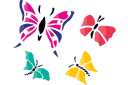 Stencils met insecten en beestjes - Vier vlinders
