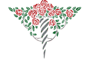 Pochoirs avec jardin et roses sauvages - Baguette avec des roses