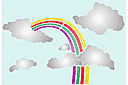 Stencils met kinderpatronen - Wolken en regenboog