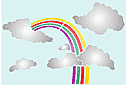 Pochoirs avec des motifs pour enfants - Nuages et arc-en-ciel