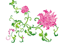 Pochoirs avec jardin et fleurs sauvages - Chrysanthème chinois