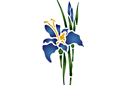 Stencils met tuin- en veldbloemen - Iris en knop