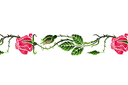 Rand sjablonen met planten - Doornige roos
