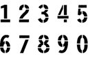 Stencils met teksten en sets letters - Cijfers BRIEF