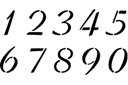 Stencils met teksten en sets letters - Cijfers ELEGANT