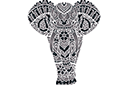 Pochoirs avec motifs indiens - Dentelle éléphant indien A