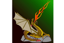 Pochoirs avec dragons - Dragon de feu 1