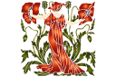 Stencils van Art Nouveau en Art Deco stijlen - Gevolg van Flora - Klaproos