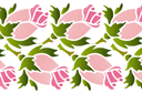 Pochoirs pour bordures avec plantes - Double bordure de roses