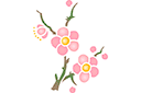 Pochoirs avec jardin et fleurs sauvages - Motif Sakura 101