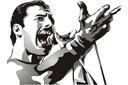 Stencils met historische kunst - Freddie Mercury