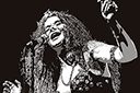 Pochoirs avec notes et musicaux - Janis Joplin