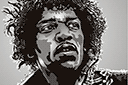Stencils met historische kunst - Jimi Hendrix