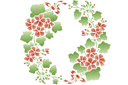 Pochoirs avec jardin et fleurs sauvages - Médaillon de géranium