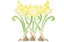 Stencils met tuin- en veldbloemen - Drie narcissen