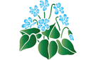 Pochoirs avec jardin et fleurs sauvages - Perce-neige bleu
