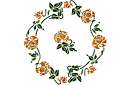 Pochoirs avec jardin et fleurs sauvages - Rosette de pavot