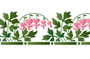 Pochoirs avec jardin et fleurs sauvages - Bordure Fuchsia 13