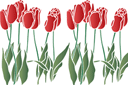 Pochoirs avec jardin et fleurs sauvages - Pelouse de tulipes