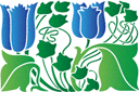 Stencils met tuin- en veldbloemen - Grote klokjesbloemen
