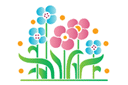 Pochoirs pour bordures avec plantes - Parterre de fleurs stylisé