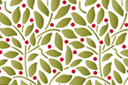 Muursjablonen met herhalende patronen - Bladeren en bessen: behang