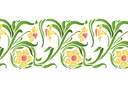 Stencils met tuin- en veldbloemen - Narcis rand