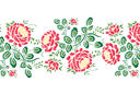 Pochoirs pour bordures avec plantes - Bordure de pivoine 44