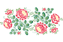 Pochoirs avec jardin et fleurs sauvages - Motif Pivoine 44