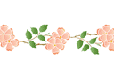 Pochoirs avec jardin et roses sauvages - Bordure d'églantier 48b