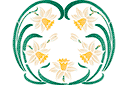 Stencils met tuin- en veldbloemen - Lente narcissen 086b