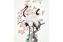 Pochoirs avec des animaux - Grues et sakura