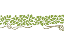 Pochoirs avec feuilles et branches - Bordure verte