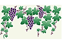Rand sjablonen met planten - Grote Wijnstok 2